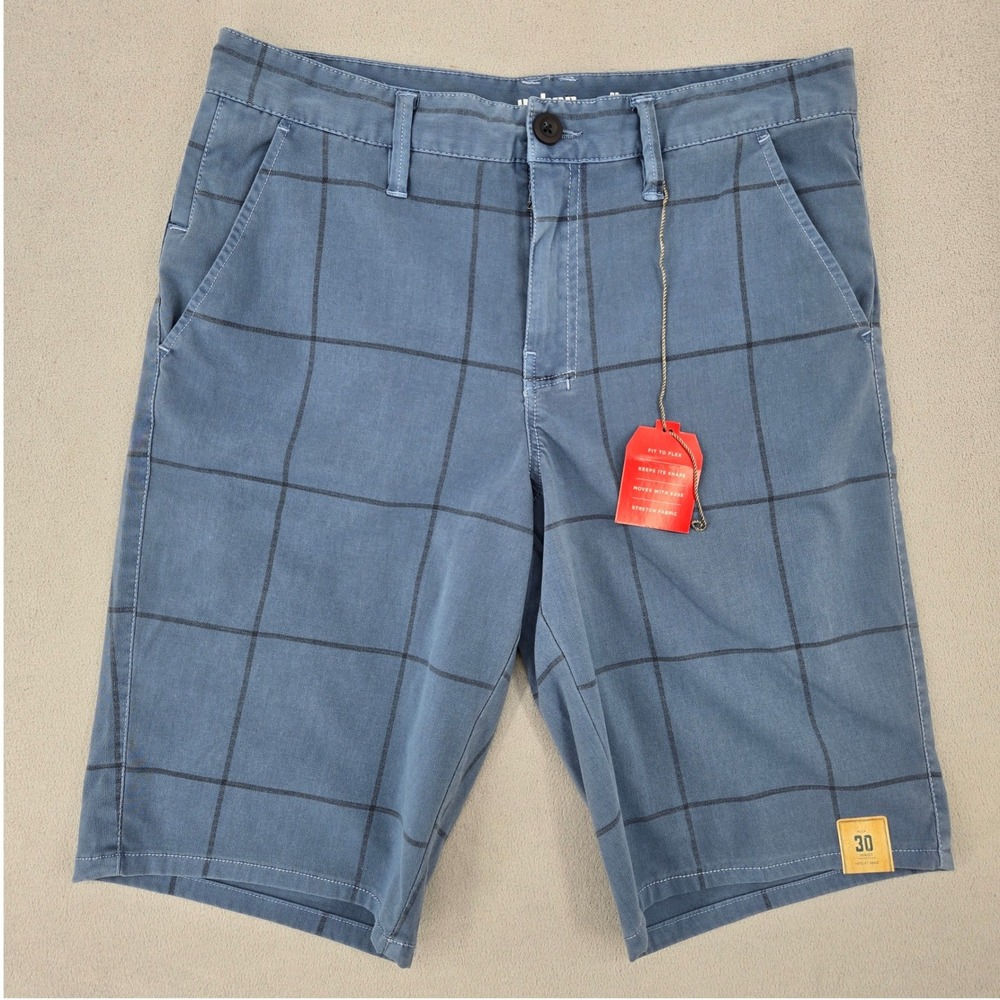 Urban Pipeline NWT 30 Ultimate Flex Plaid Shorts Mens Blue Windowpane‎ Casual